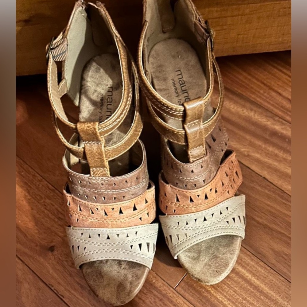 Beige, Tan and Brown Maurice’s Wedges